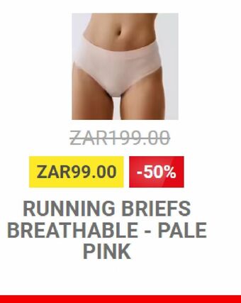 Running briefs breathable-pale pink