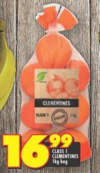 CLASS 1 CLEMENTINES 1kg bag