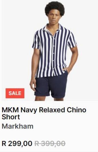Markham Mkm navy relaxed chino short offer