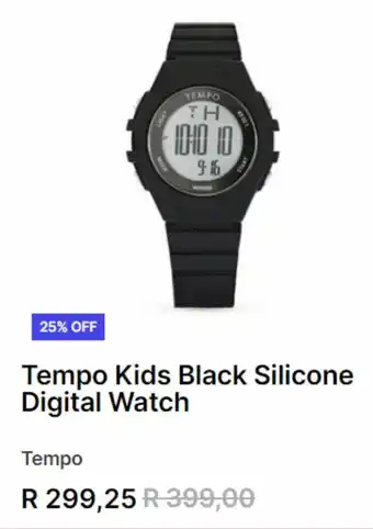 Sterns Tempo kids blacj silicone digital watch offer