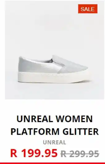 Unreal women platform glitter