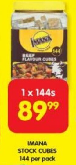 Shoprite IMANA STOCK CUBES 144 per pack offer