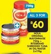 Shoprite NOLA ORIGINAL MAYONNAISE 750g + RITEBRAND SHREDDED TUNA IN OIL/WATER 2x170g offer