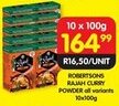 Shoprite ROBERTSONS RAJAH CURRY POWDER all variants 10x100g offer