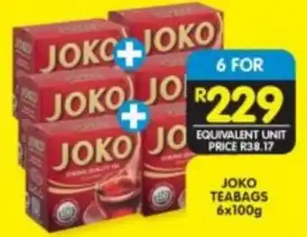 Shoprite JOKO TEABAGS 6x100g offer