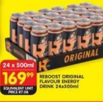 Shoprite REBOOST ORIGINAL FLAVOUR ENERGY DRINK 24x500ml offer