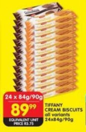 Shoprite TIFFANY CREAM BISCUITS all variants 24x84g/90g offer