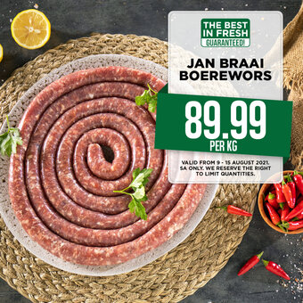 Food Lover's Market Jan Braai Boerewors offer
