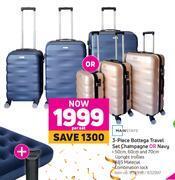Mainstays 3 piece bottega travel set champagne or navy-per set