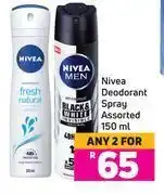 Game Nivea deodorant spray assorted-for 2 x 150ml offer