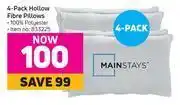 Game Mainstays 4 pack hollow fibre pillows offer