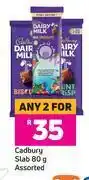 Game Cadbury slab assorted-for 2 x 80g offer