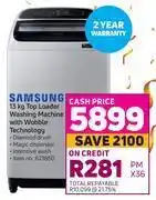 Game Samsung 13kg top loader washing machine with wobble technology offer