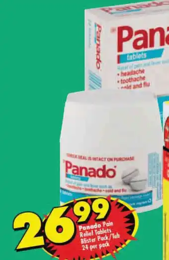 Shoprite Ponado Pain Rellel Tablets Blister Pack/Tob 24 per pock offer