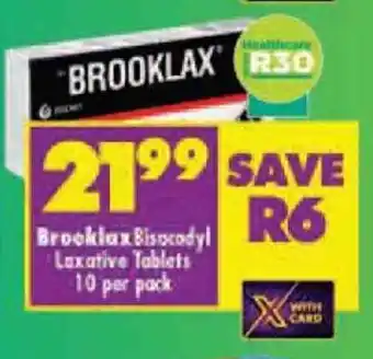 Shoprite Brooklax Bisacodyl Laxative Tablets 10 per pack offer