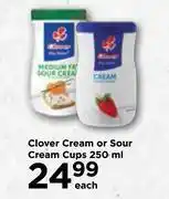 Food Lover's Market Clover cream or sour cream cups-250ml each offer