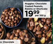 Food Lover's Market Nuggles: chocolate coated peanuts, raisins or shortcake-per 100g offer