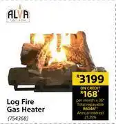 Builders Warehouse Alva log fire gas heater offer