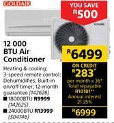 Builders Warehouse Goldair 12000 btu air conditioner offer