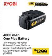 Builders Warehouse Ryobi 4000 mah one plus battery offer