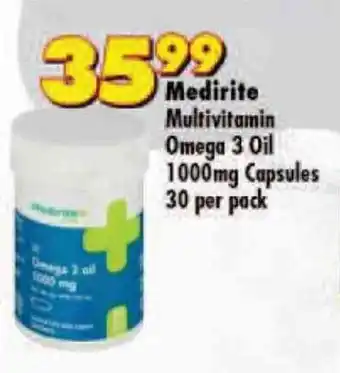 Shoprite Medirite Multivitamin Omega 3 Oil 1000mg Capsules 30 per pack offer