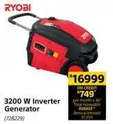 Builders Warehouse Ryobi 3200w inverter generator offer