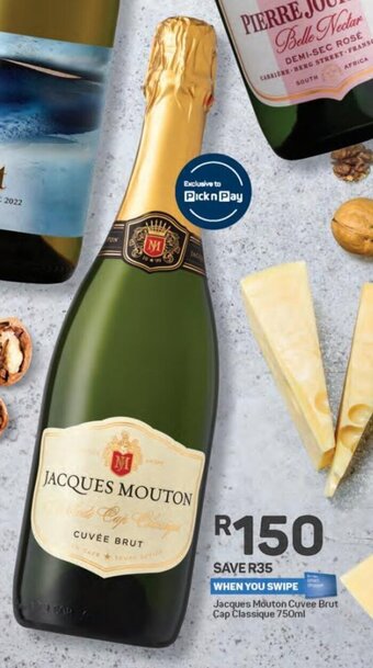 Pick n Pay Jacques Mouton Cuvee Brut Cap Classique 750ml offer
