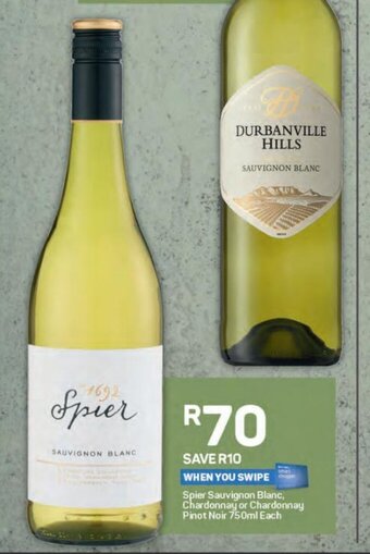 Pick n Pay Spier Sauvignon Blanc, Chardonnay or Chardonnay Pinot Noir 750ml Each offer