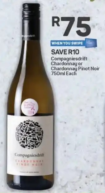 Pick n Pay Compagniesdrift Chardonnay or Chardonnay Pinot Noir 750ml Each offer