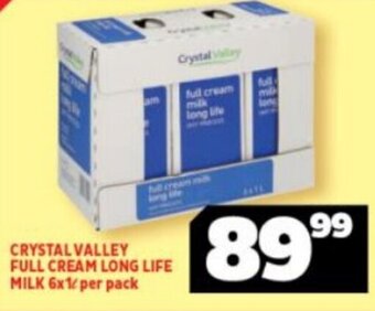 CRYSTAL VALLEY FULL CREAM LONG LIFE MILK 6x1/per pack
