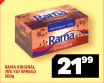 Usave RAMA ORIGINAL 70% FAT SPREAD 500g offer