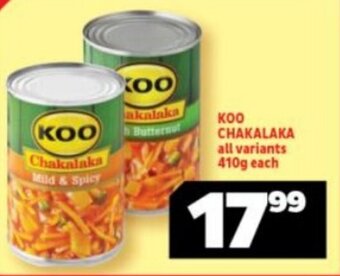 Usave KOO CHAKALAKA all variants 410g each offer