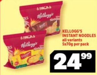Usave Kellogg's Instant Noodles 5x70g per pack offer