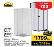 Builders Warehouse Builders corner entry shower doors-885mm x 885mm each offer