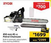 Builders Warehouse Ryobi 450mm 45cc petrol chainsaw offer
