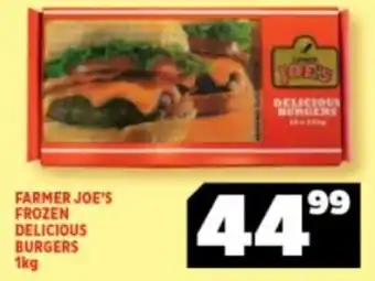 Usave Farmer Joe's Frozen Delicious Burgers 1 kg offer