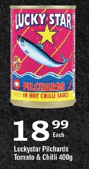 Luckystar Pilchards Tomato And Chilli 400g Offer At Oxford Freshmarket 7236