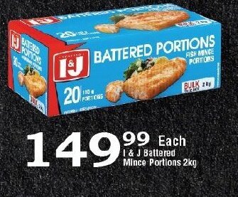 Oxford Freshmarket I&J Battered Mince Portions 2kg offer