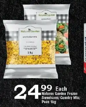 Oxford Freshmarket Natures Garden FrozenSweetcorn/Country Mix/Peas1kg offer