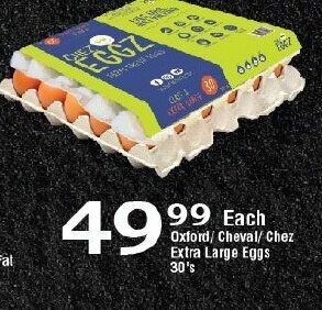 Oxford Freshmarket Oxford/Cheval/Chez Extra Large Eggs 30's offer