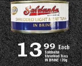 Oxford Freshmarket Saldanha Shredded Tuna IN BRINE 170g offer