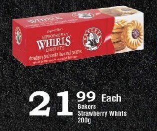 Oxford Freshmarket Bakers Strawberry Whirls 200g offer