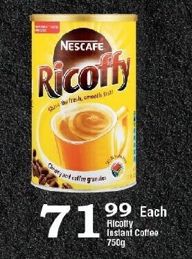 Oxford Freshmarket Ricoffy Instant Coffee 750g offer