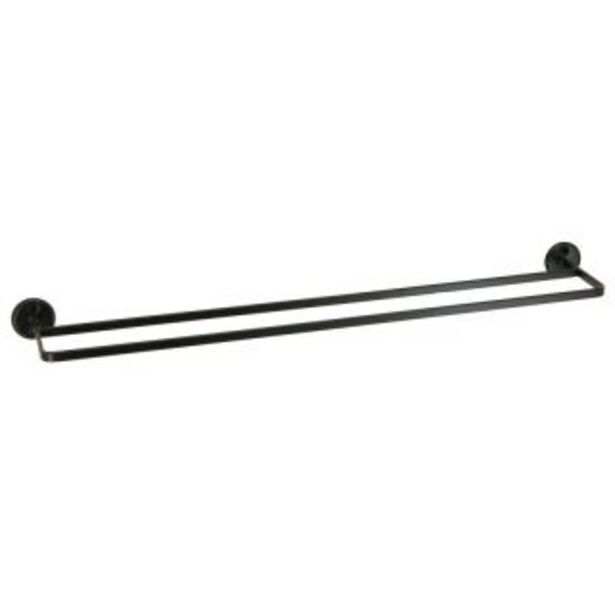 Double towel rail, stainless steel, matt black,… offer at Gelmar