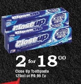 Oxford Freshmarket Close Up Toothpaste 125ml offer