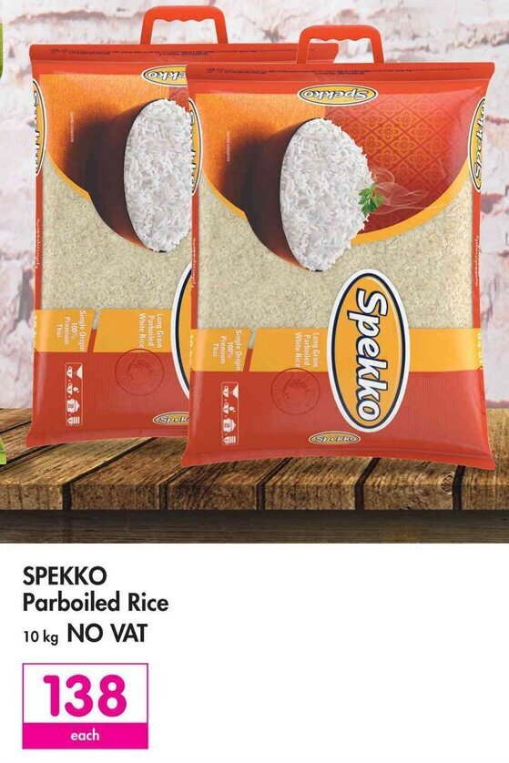 SPEKKO Parboiled Rice 10 kg NO VAT offer at Makro