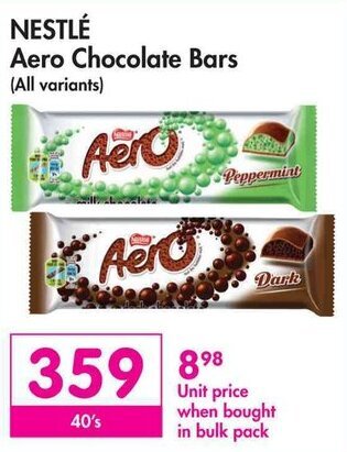 Makro NESTLÉ Aero Chocolate Bars (All variants) offer