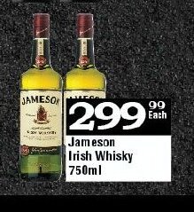 Oxford Freshmarket Jameson Irish Whiskey 750ml offer