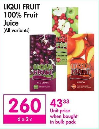 Makro LIQUI FRUIT 100% Fruit Juice offer