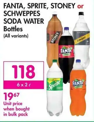 Makro FANTA, SPRITE, STONEY or SCHWEPPES SODA WATER Bottles offer